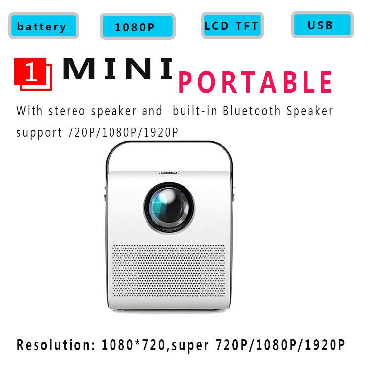 1080P HD portable projector - THESIMPLETECHCOMPANY3.0