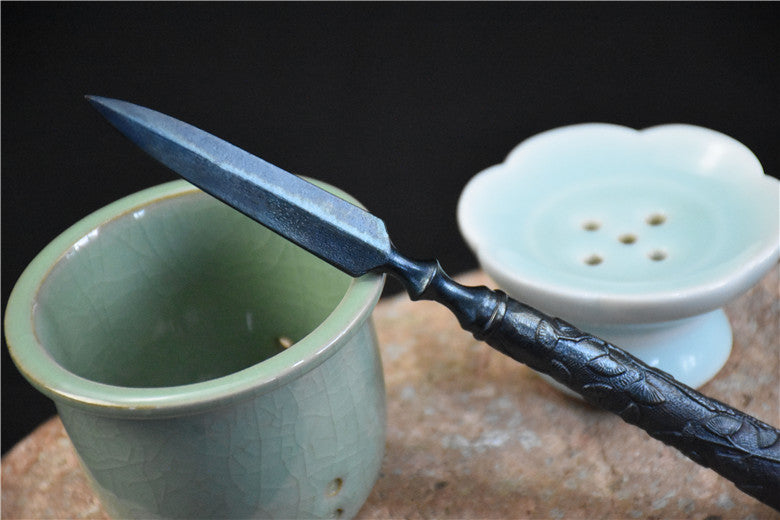 01629 Longquan Integrated Steel Tea Knife